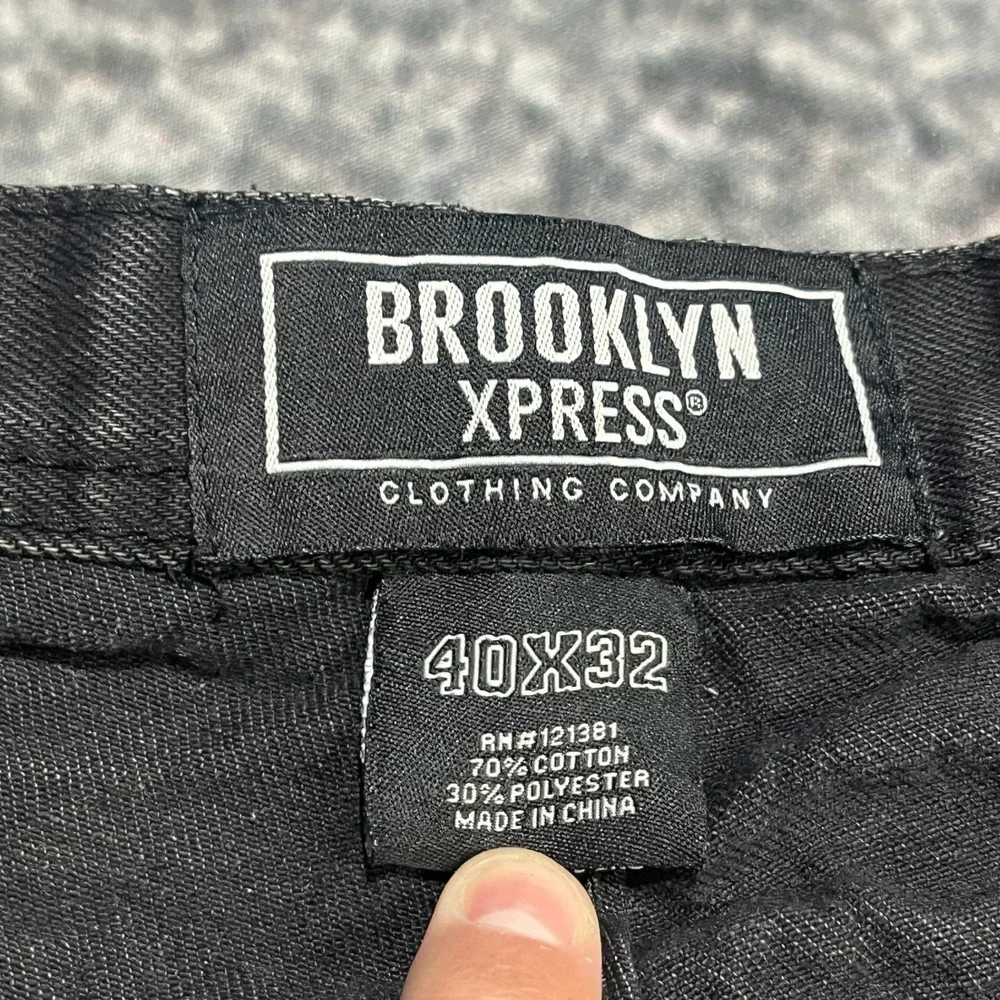 Vintage Brooklyn Xpress Jeans Mens‎ 38x31 Black Y2K Denim Grunge Archive